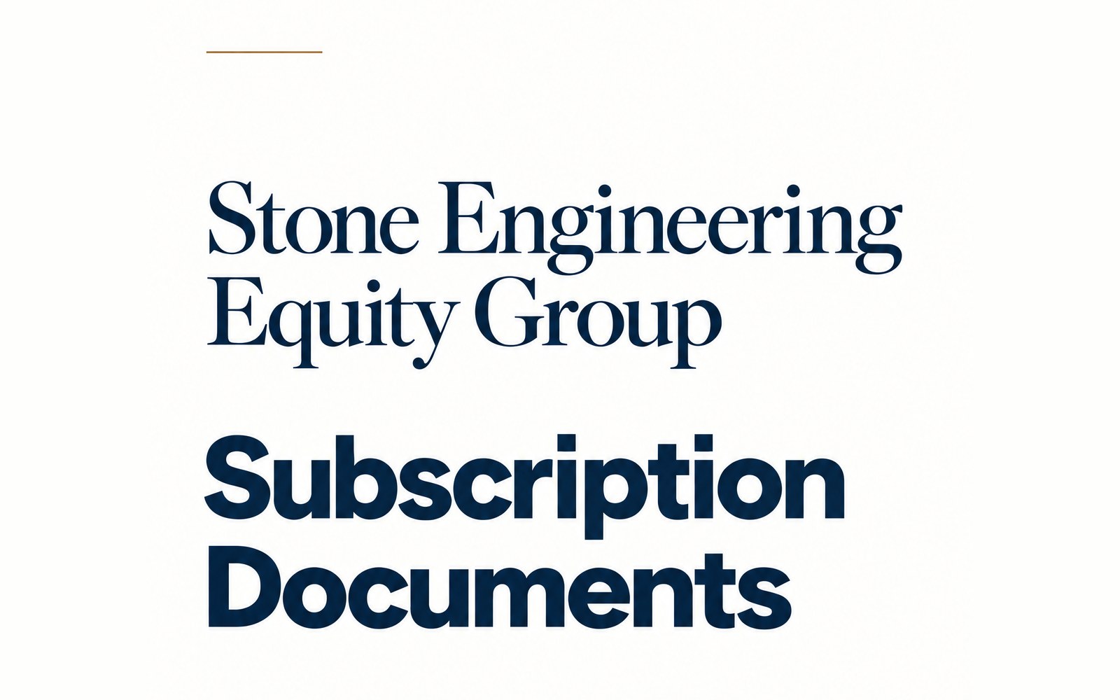 Subscription Documents